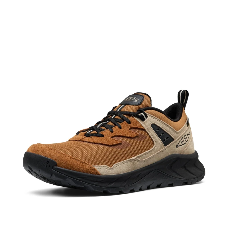 KEEN Men's Hightrail Low Height Durable Lightweight Breathable Leather Waterproof Hiking Shoes, Chipmunk/Safari, 8