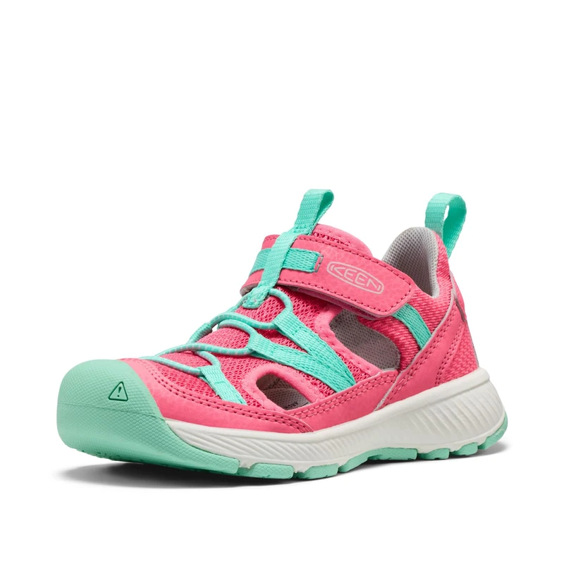 KEEN Unisex-Child Motozoa Breathable Comfortable Easy On Quick Dry Athletic Sandals, Pink Lemonade/Cabbage, 6