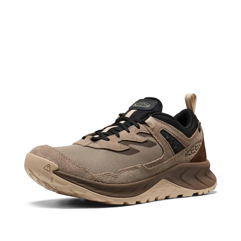 KEEN Men's Hightrail Low Height Durable Lightweight Breathable Leather Waterproof Hiking Shoes, Canteen/Black, 8.5