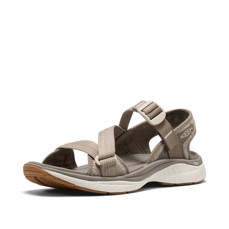 KEEN Women's Leiki Open Toe Breathable Comfortable Supportive Adjustable Hybrid Sandals, Brindle/Birch, 8