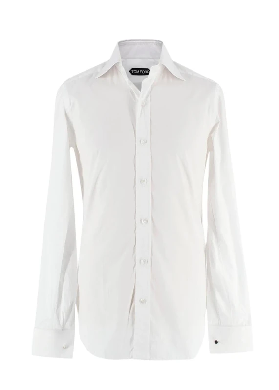 Tom Ford Pre-Loved Men's White Slim-Fit French Cuff Shirt
