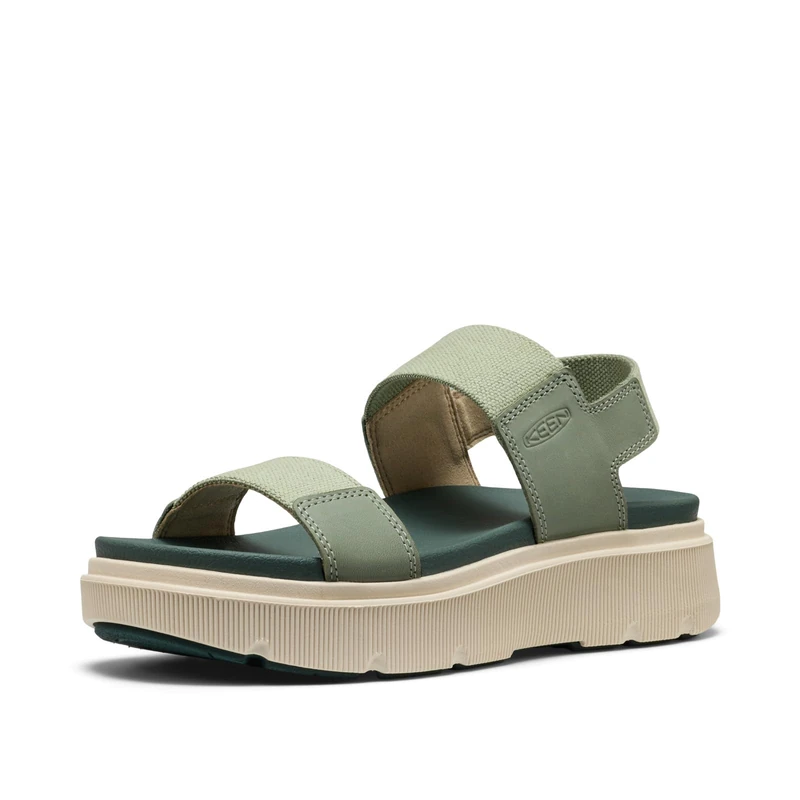 KEEN Women's Elle Mila Backstrap Comfortable Easy On Supportive Lightweight Sandals, Lily Pad/Dark Forest, 3.5