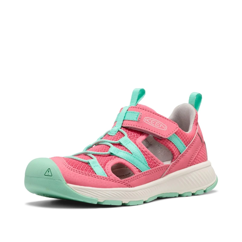 KEEN Unisex-Child Motozoa Breathable Comfortable Easy On Quick Dry Athletic Sandals, Pink Lemonade/Cabbage, 8