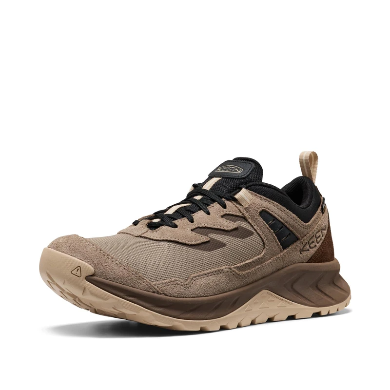 KEEN Men's Hightrail Low Height Durable Lightweight Breathable Leather Waterproof Hiking Shoes, Canteen/Black, 9.5