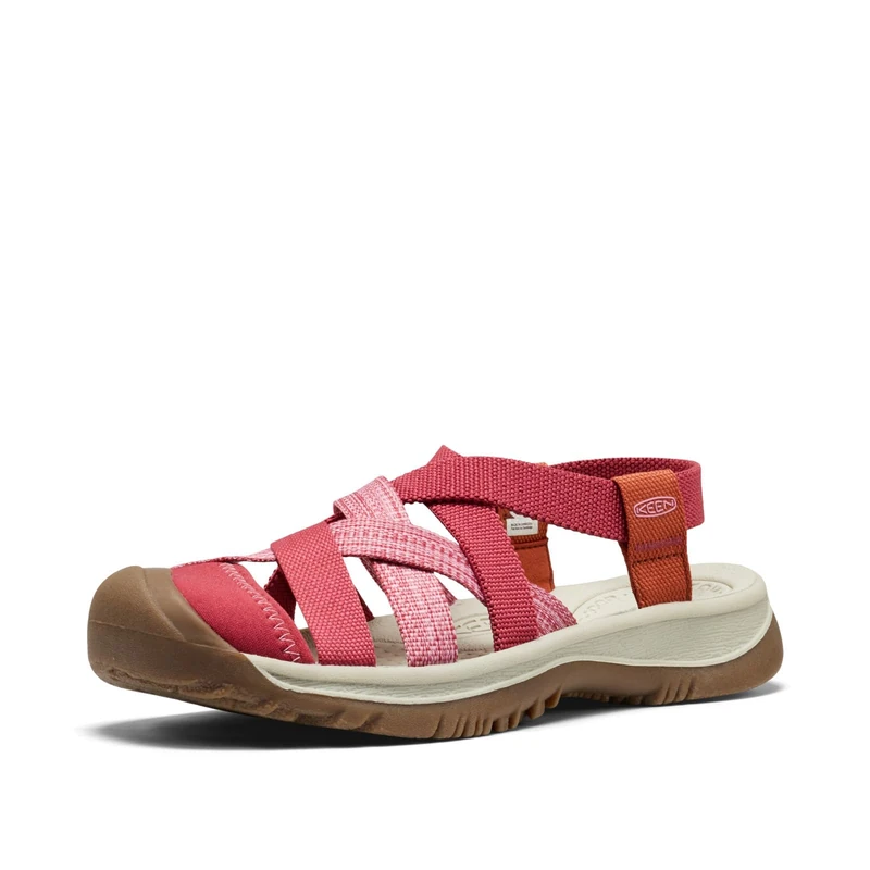 KEEN Women's Whisper Lattice Closed Toe Durable Adjustable Toe Protection Breathable Sandals, Garnet/Burnt Brick, 4.5