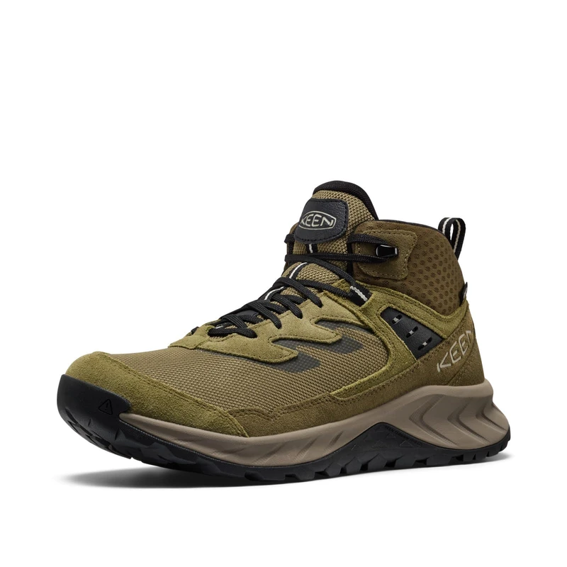 KEEN Men's Hightrail Mid Height Durable Lightweight Breathable Leather Waterproof Hiking Boots, Martini Olive/Dark Olive, 7.5 - Image 1