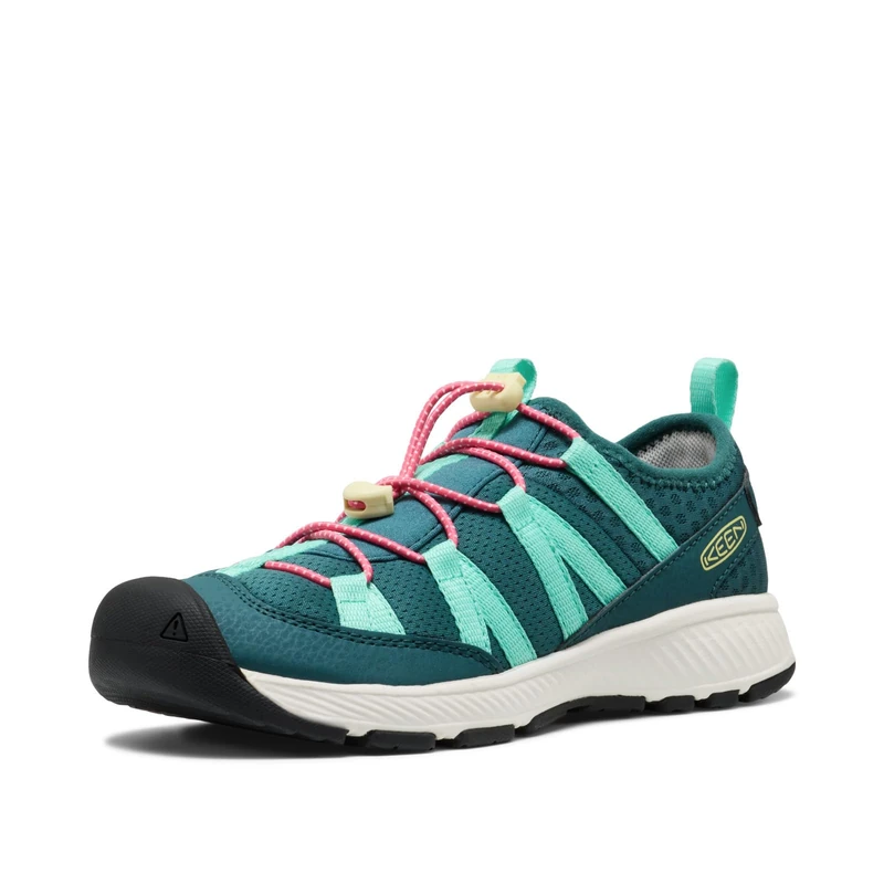 KEEN Unisex-Child Motozoa Comfortable Easy On Breathable Lightweight Athletic Sneakers, Mediterranea/Pink Lemonade, 8