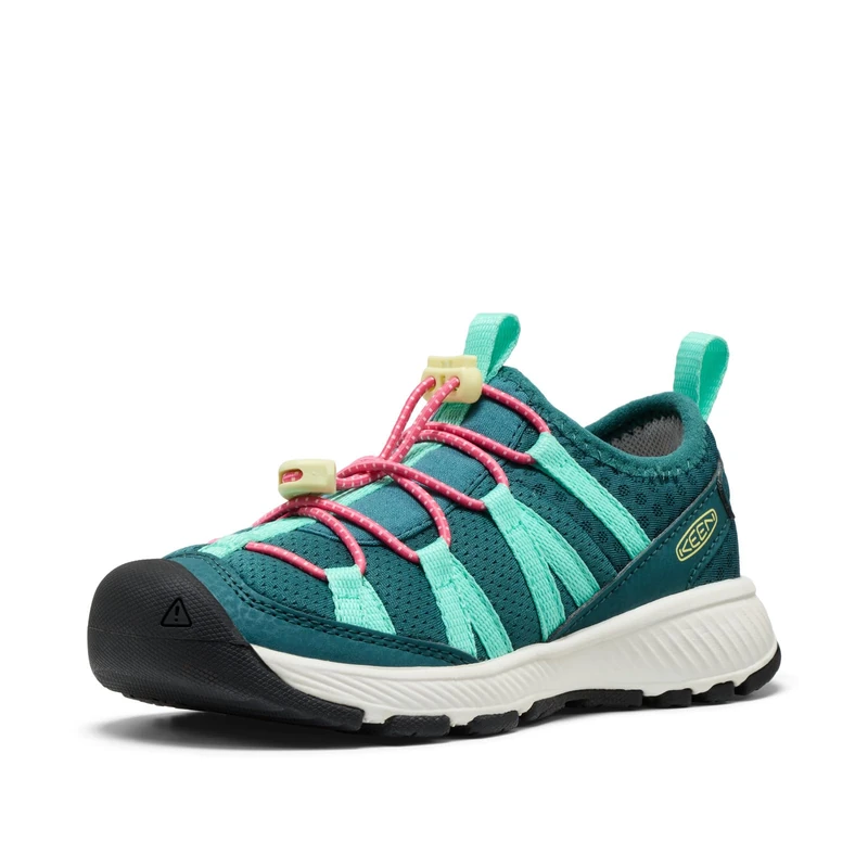 KEEN Unisex-Child Motozoa Comfortable Easy On Breathable Lightweight Athletic Sneakers, Mediterranea/Pink Lemonade, 9