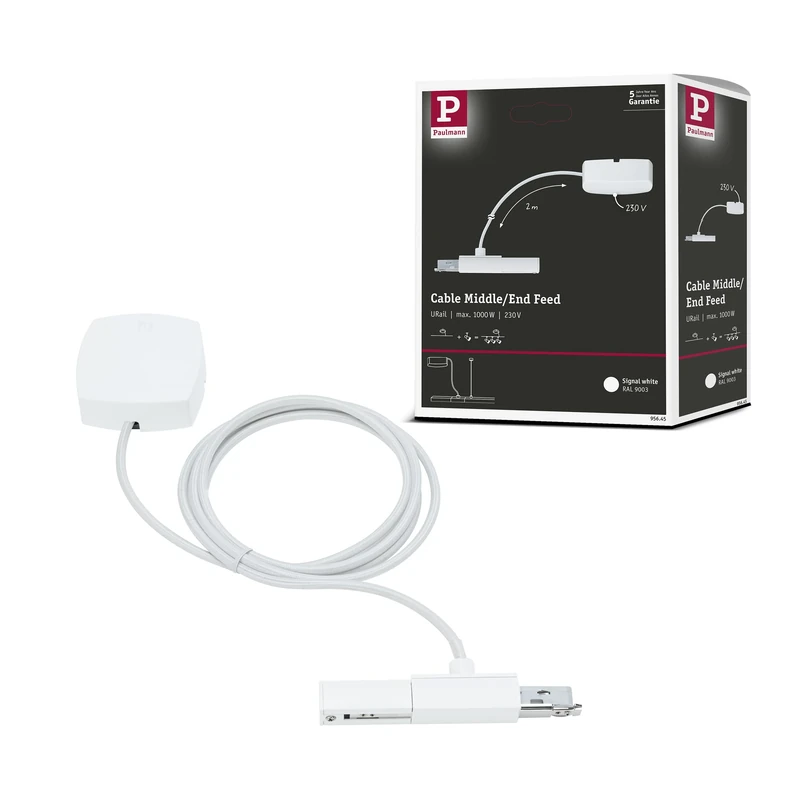 Paulmann 95645 URail Cable infeed 2m max. 1000W Signal White Rail System