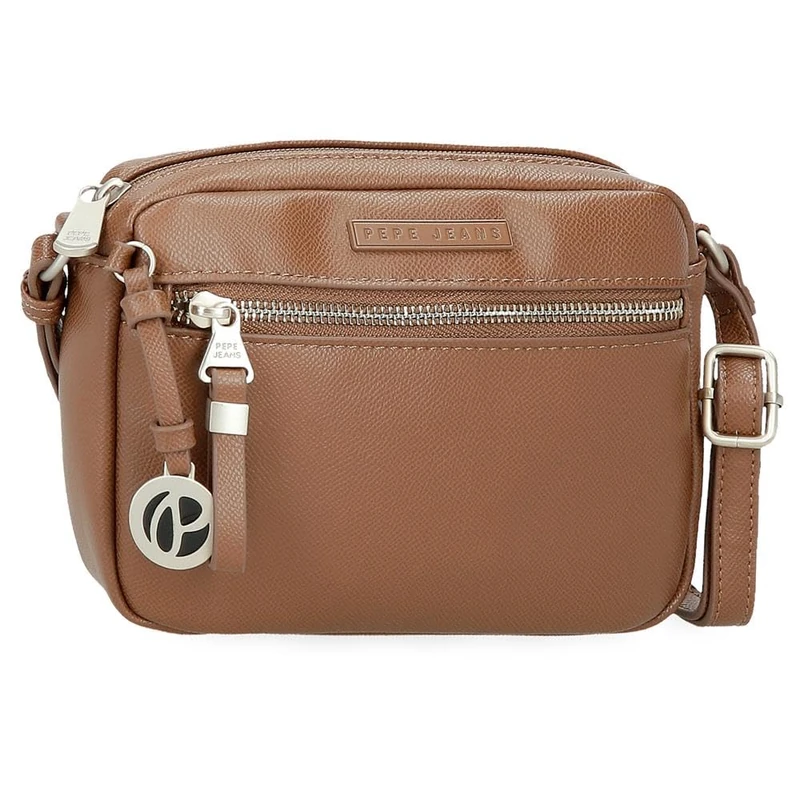 Pepe Jeans Elia Shoulder Bag Brown 21x14x5cm Faux Leather by Joumma Bags, Brown, One Size, Shoulder Bag