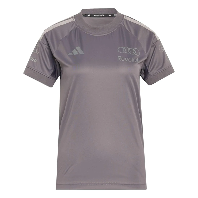 adidas Women's Audi Formula ONE Team Driver Jersey Replica Short Sleeve Women, Grey strata/Iron met., M
