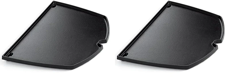 Weber Grill Plate for Q300 / 3000 barbecues, plancha, Made of Porcelain-Enamelled cast Iron, Optimum for preparing Fried Eggs, Bacon, Prawns, Vegetables & More - Black (6506) (Pack of 2)