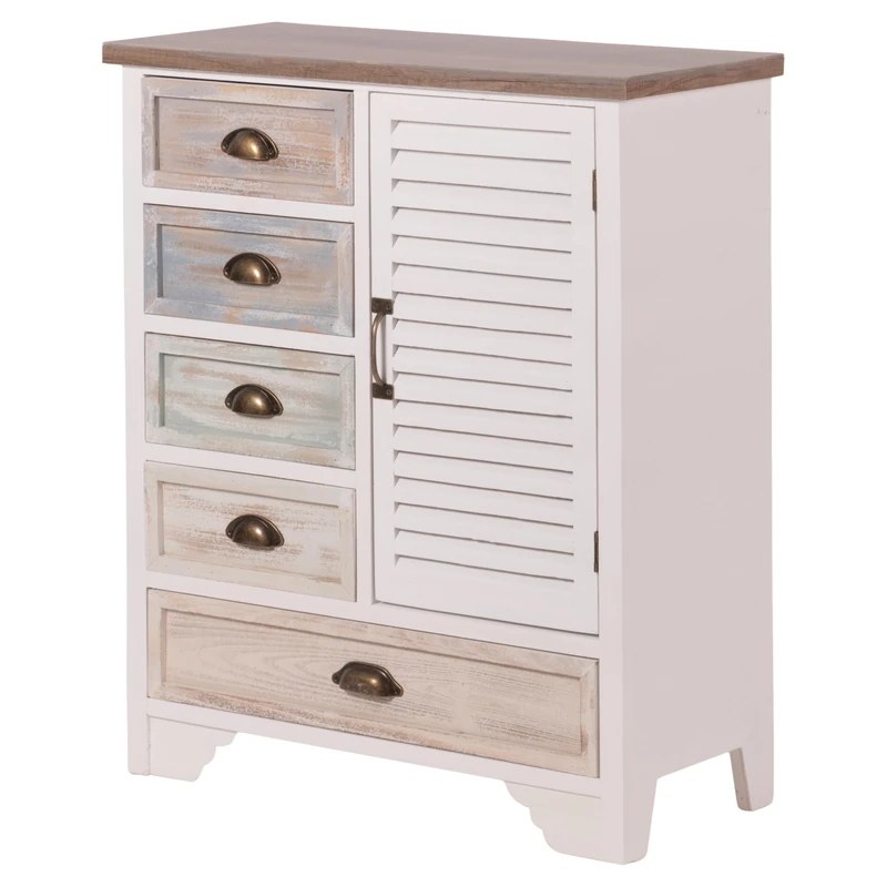 Galileo Granada Sibilla Wooden Cabinet 5 Drawers and 1 Door 71 x 33 x 88 cm