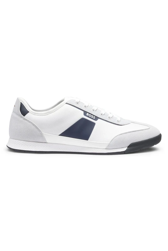BOSS Men's Nitan_Lowp_nymith 10271652 01 Low-Profile Trainers, Open White, 11 UK