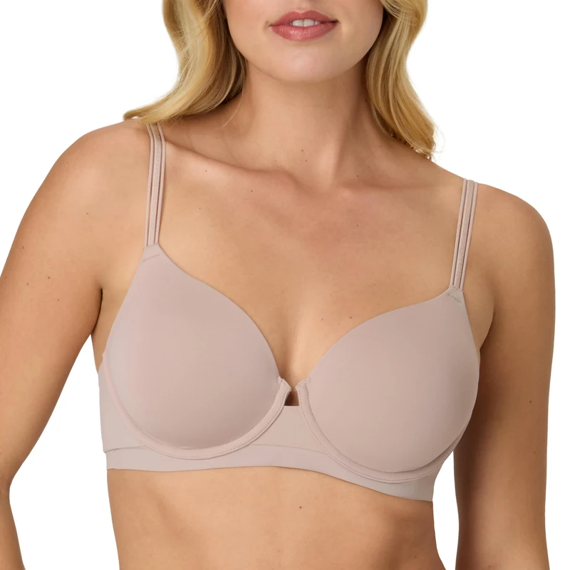 Maidenform Women's Underwire, Barely There No-Show Bra, Full Coverage, Adjustable & Convertible Straps T-Shirt, Evening Blush, 38B