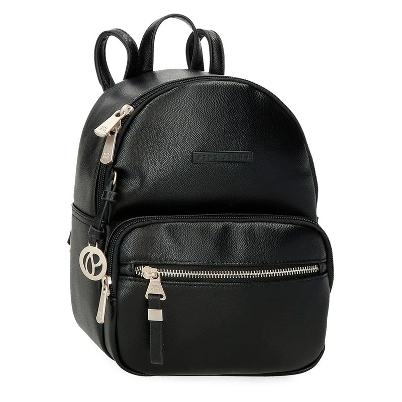 Pepe Jeans Elia Casual Backpack, Black, 20 x 25.5 x 10 cm, Faux Leather, 5.1 L by Joumma Bags, Black, Talla única Casual Backpack, black, standard size, Casual backpack