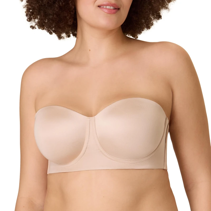 Playtex Women's Strapless, Plus-Size Bras Available, Convertible Straps, Moisture-Wicking, 4801, Almond, 36DD