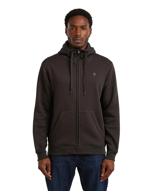 G-STAR Men's Premium Core Hoodie Zip Sweater, Brown (ganache D16122-C235-G652), S