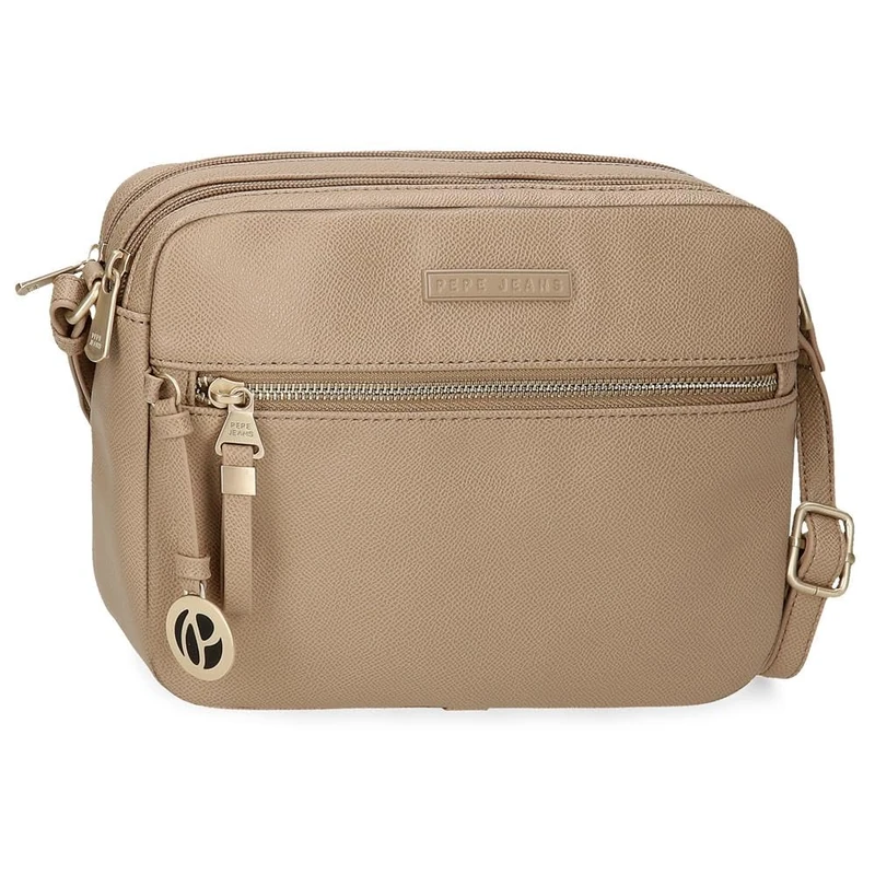 Pepe Jeans Elia Shoulder Bag Two Compartments Beige 24x16x9cm Faux Leather by Joumma Bags, Beige, One Size, Two Compartments Crossbody Bag