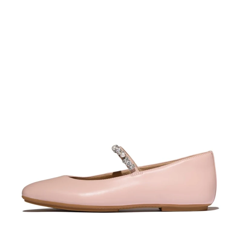 Fitflop DELICATO Pearls-and-Crystal Leather Ballet Flats