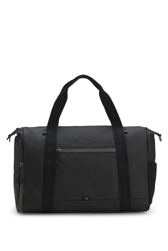 BOSS Mens Stenson SM Holdall Faux-Leather Holdall with Reflective Details Size One Size - Image 1