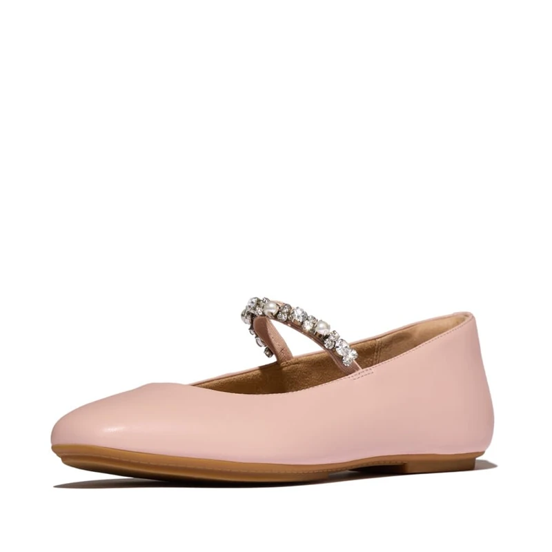 Fitflop DELICATO Pearls-and-Crystal Leather Ballet Flats