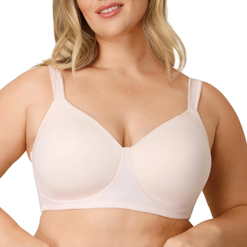 Playtex Women's Wireless, Plus-Size T-Shirt Bras Available, Full Coverage, Moisture-Wicking, 4750, Heirloom White, 46D
