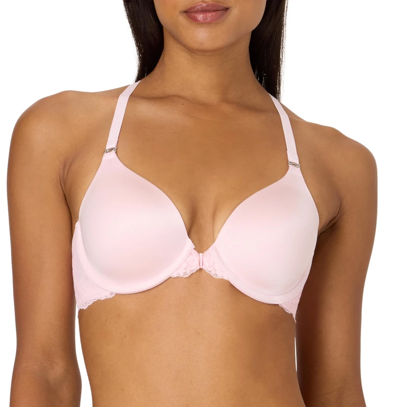 Maidenform Women's T-Shirt, One Fab Fit Racerback Underwire Bra, Lightly Lined, Front Closure, Ballerina Slipper, 36DD - Image 1