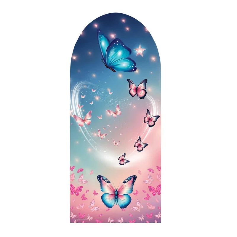 Star Cutouts SC4613 Pink and Blue Butterfly Backdrop Sailboard Cardboard Cut Out Height 185cm