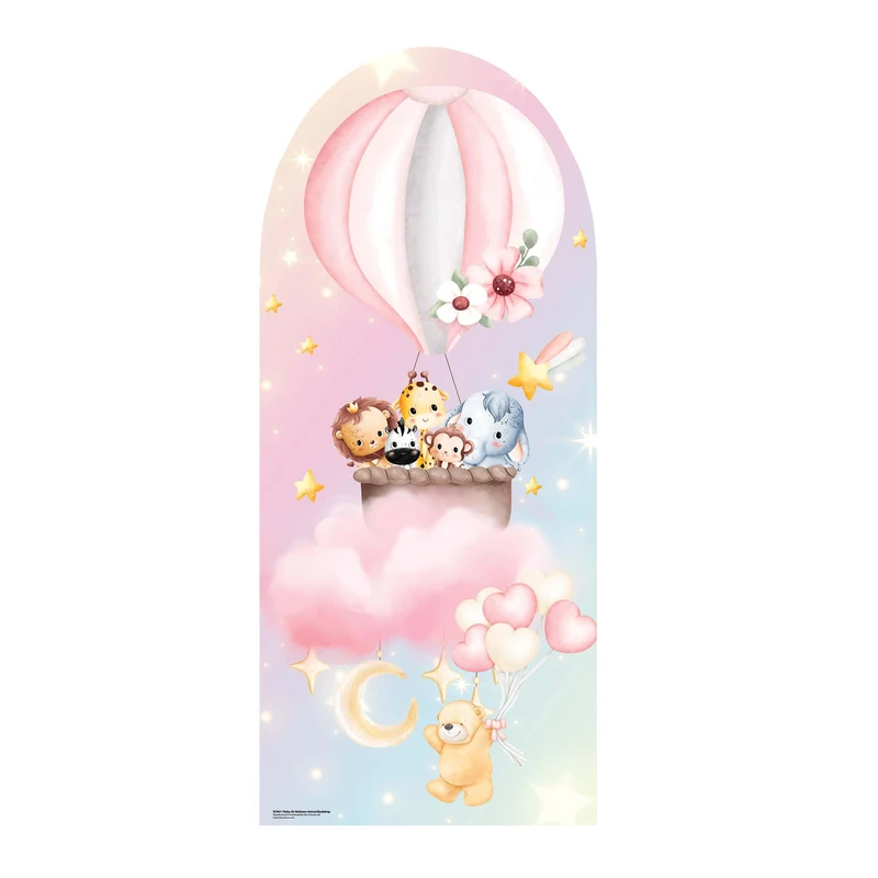 Star Cutouts SC4611 Baby Animal Air Balloons Backdrop Cardboard Cutout 185cm – Nursery Party Decoration, Baby Shower & Birthday Display