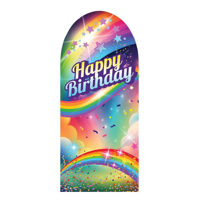 Star Cutouts SC4615 Rainbow Birthday Backdrop Sailboard Cardboard Cut Out Height 185cm
