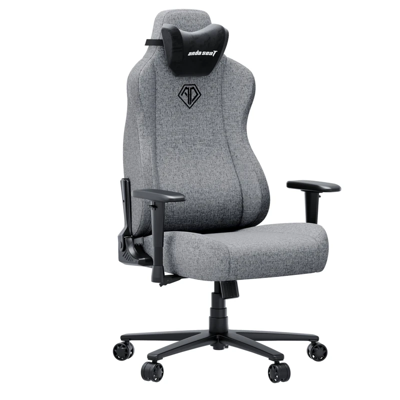 Anda Seat Novis Max Gaming Chair for Adults - Extra Large Reclining Video Game Chairs, Linen Fabric Ergonomic Gaming Chair, Heavy Duty Back Lumbar Support - Grey Fabric Computer Chairs for Home & Work