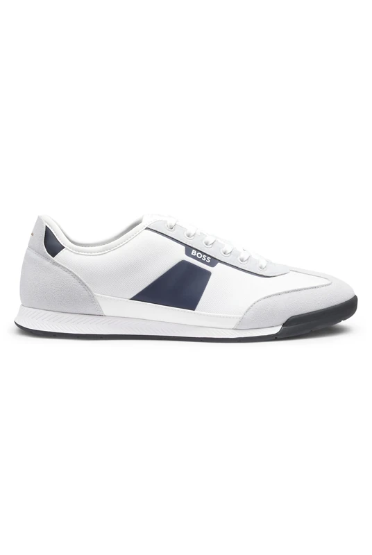 BOSS Men's Nitan_Lowp_nymith 10271652 01 Low-Profile Trainers, Open White, 10 UK