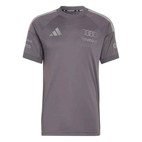 adidas Men's Audi Formula ONE Team Driver Jersey Replica Short Sleeve Men, Grey strata/Iron met., S
