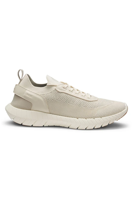 BOSS Mens Motion knm Motion Trainers with Knitted Uppers Size 10 Light Beige
