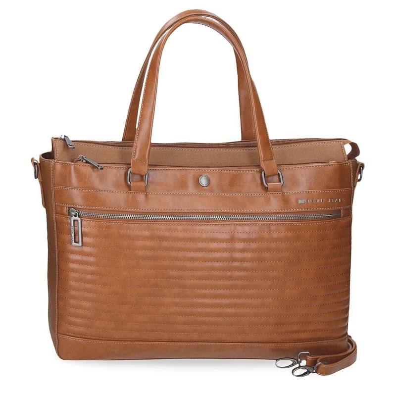 Pepe Jeans Joumma Bags Biker Cosmetic Bag Shoulder Bags Perfect for Organizing Multiple Compartments, brown, Bolso PC, PC bag