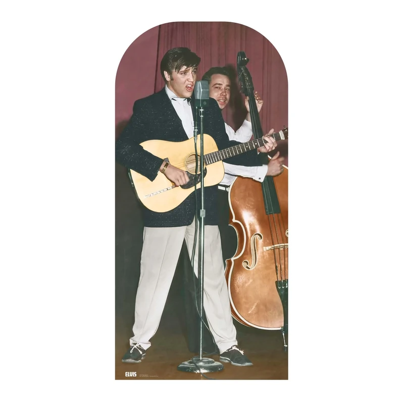 Star Cutouts SC4717 Elvis Presley Double Bass Band Stand-In Cardboard Cutout 191cm – Rock ’n’ Roll Photo Prop for Elvis Fans & Events