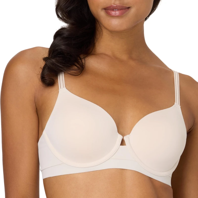 Maidenform Women's Underwire, Barely There No-Show Bra, Full Coverage, Adjustable & Convertible Straps T-Shirt, Beige Bisque, 36A