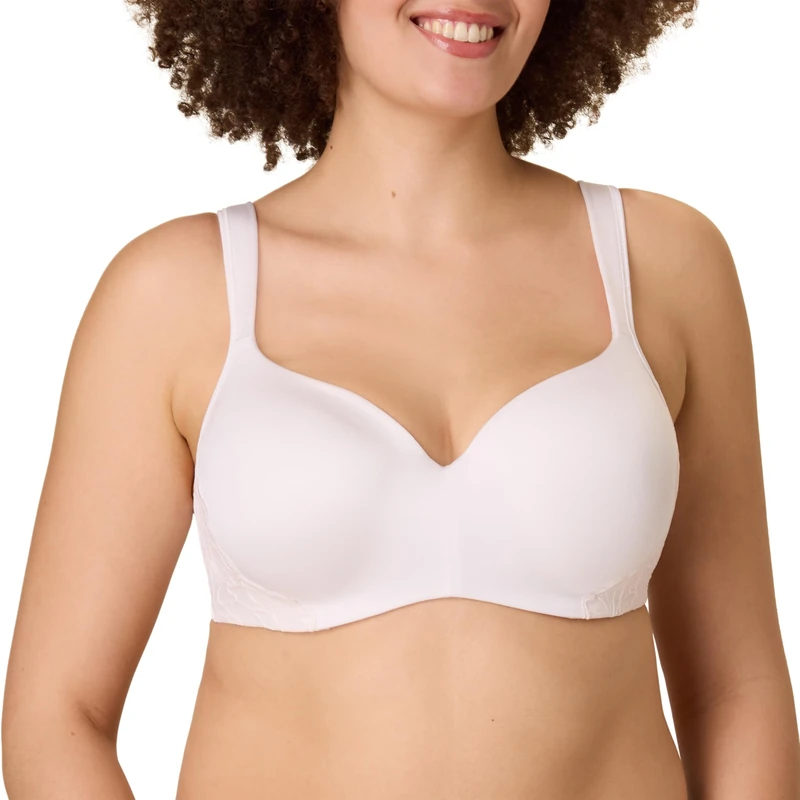 Playtex Women's Balconette Underwire, Plus-Size Bras Available, Full Coverage, Moisture-Wicking, 4802 T-Shirt, Heirloom White, 42DD