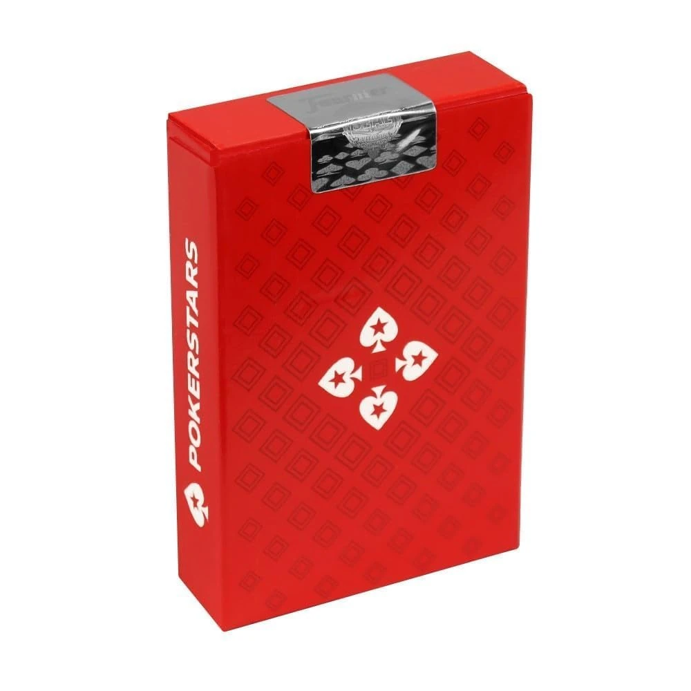 POKERSTARS - Red Diamond Fade Playing Card Deck - 100% Plastic Poker Cards with Two-Colour Suits - Durable & Waterproof - Premium Deck for Texas Hold’em, Home Games & Collectors