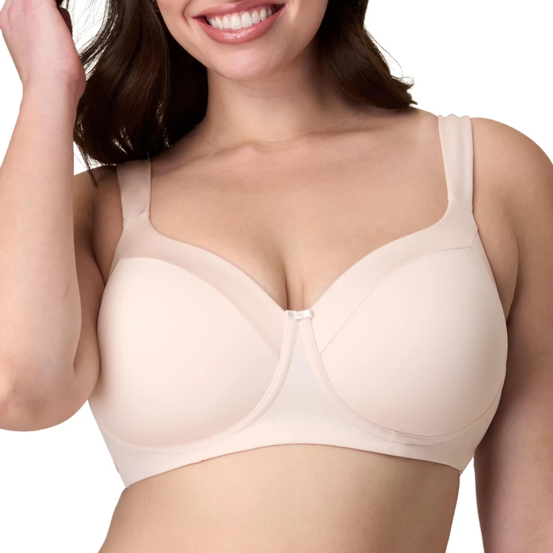 Playtex Womens Wireless Balconette Bra, Plus-Size Bras Available, Full Coverage, Moisture-Wicking, Supportive, 4751, Heirloom White, 42DD