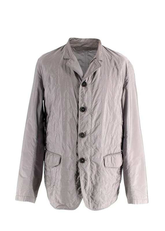Canali Pre-loved Grey Quilted Jacket