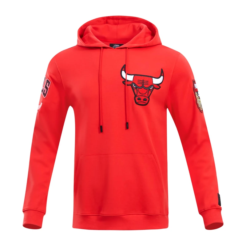 Pro Standard Mens NBA Chicago Bulls Classic Chenille Pull Over Hoodie Red 3XL