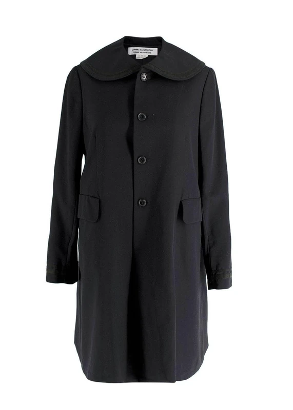 Comme des Garcons Pre-loved Black Coat with Peter Pan Collar