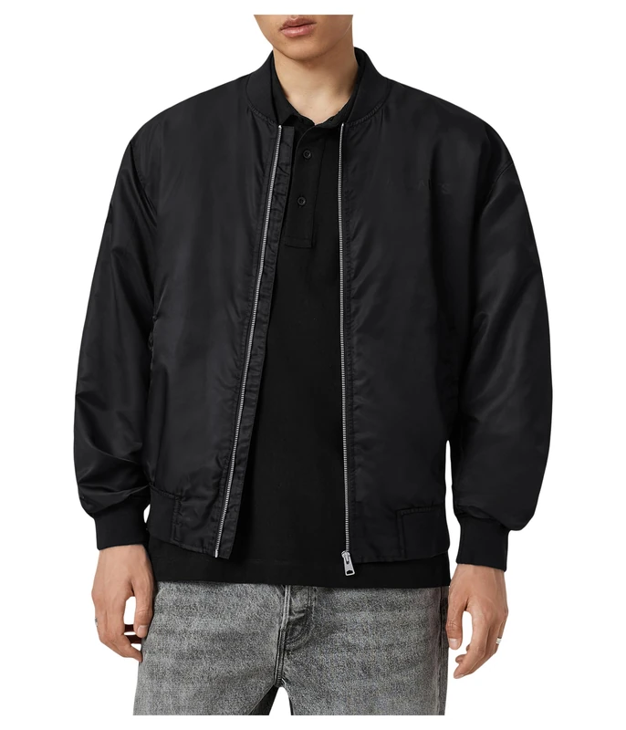 AllSaints Men's Future Bomber Jacket, Black, XS