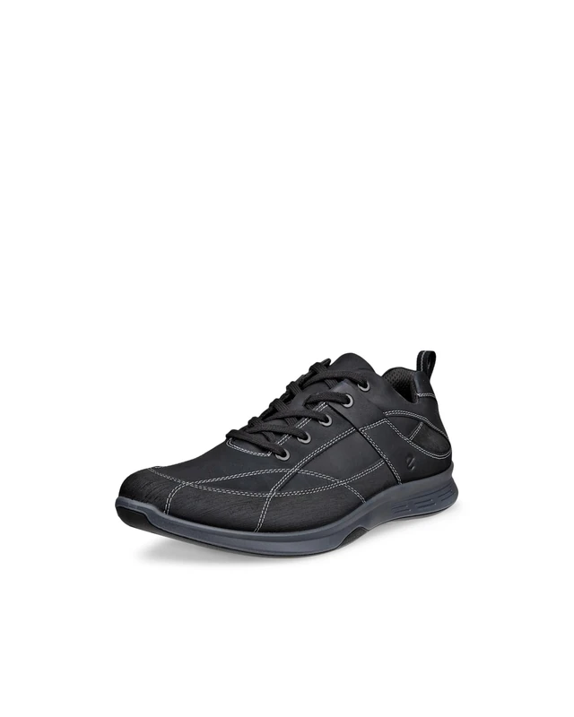 ECCO Men's Sneaker Exceed Walking, Black/Black, 12.5