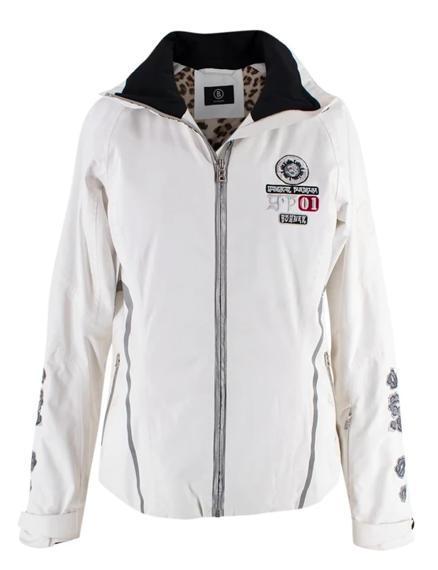Bogner Pre-loved White Embroidered Ski Jacket