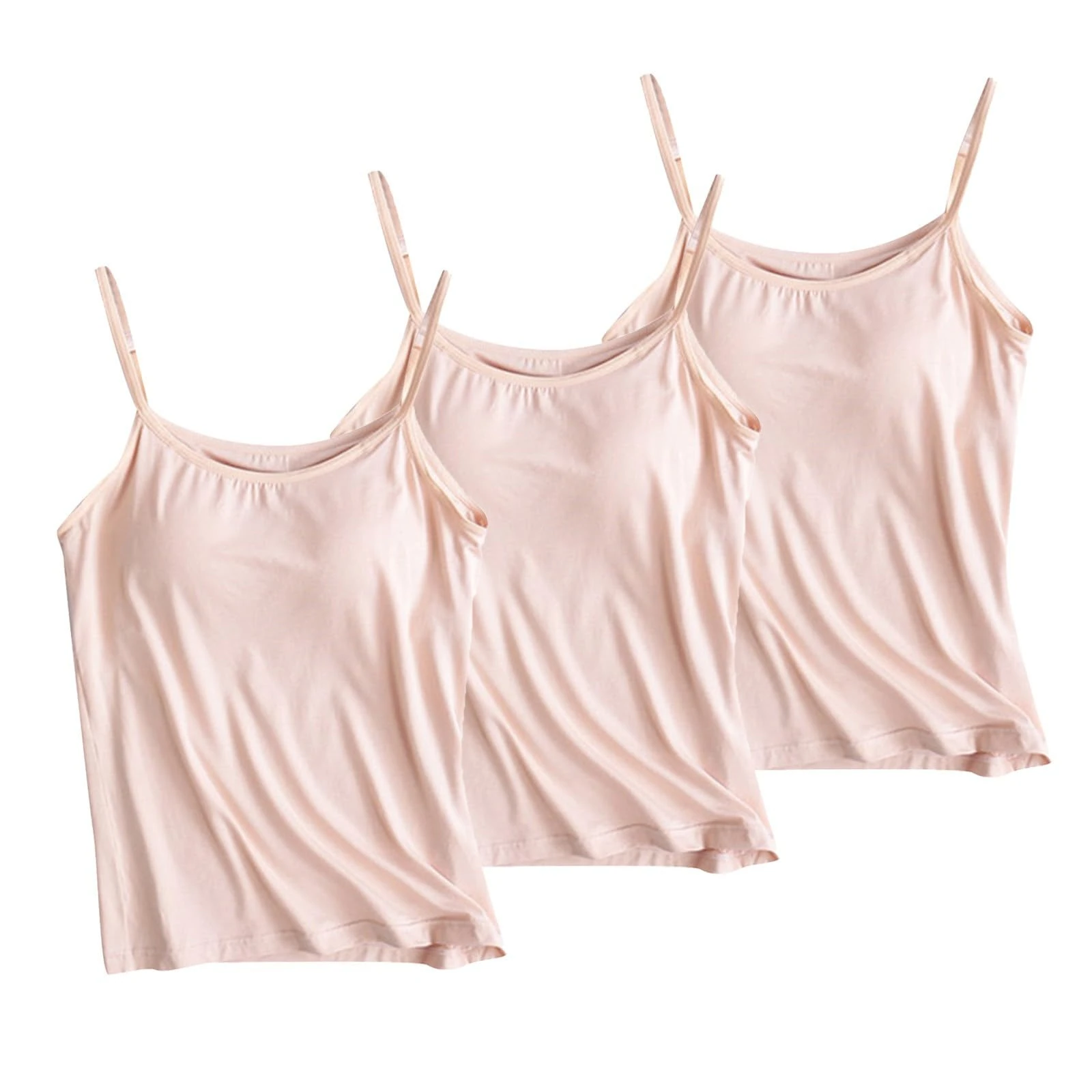 Strappy top Multipack Camisole Vest Tops Built in Bra 2 in 1 Padded Tees Yoga Sports Sleeveless Ladies Cami Shirts Gym Running Comfort Vests Sleeping Loungewear Athleisure