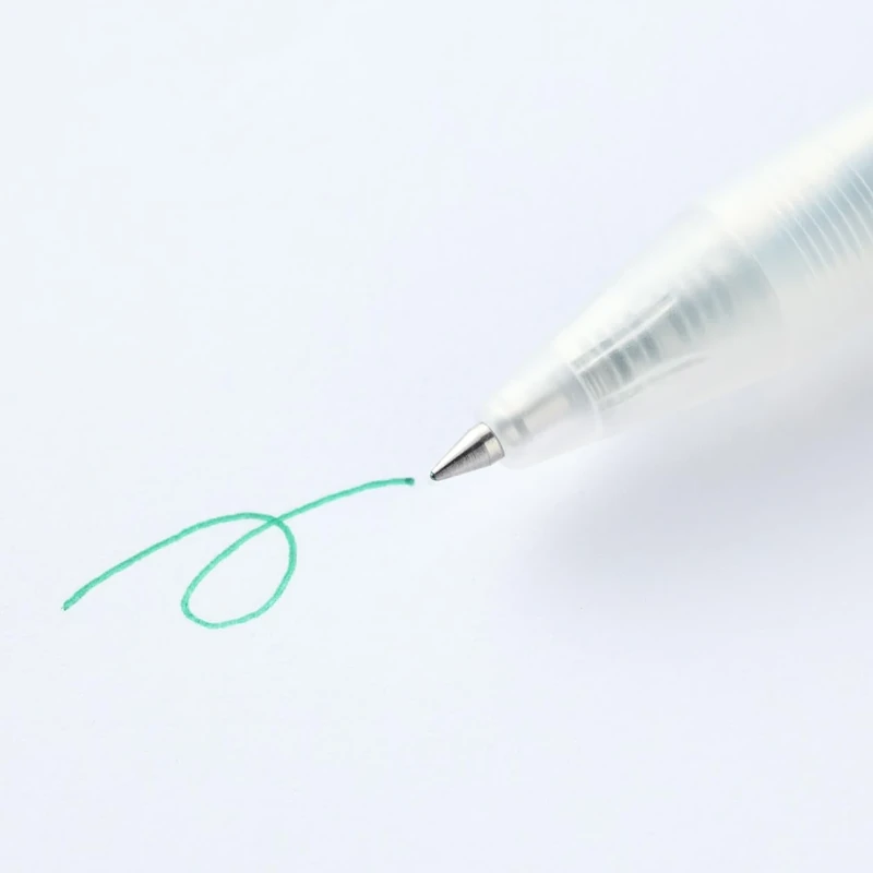 MUJI 無印良品 Smooth Retractable Colour Gel Pen (Set of 3 Pens) (Green, 0.5mm)