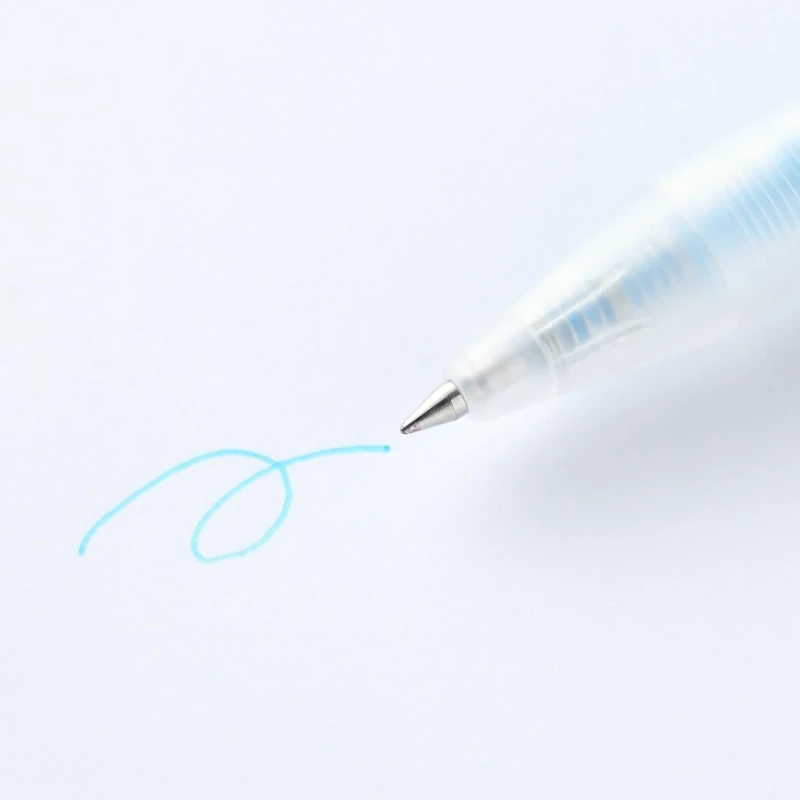 MUJI 無印良品 Smooth Retractable Colour Gel Pen (Set of 3 Pens) (Light Blue, 0.5mm)
